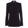 Clothing Harris Wharf London | Uncollared Merino Jacket In Navy Blue