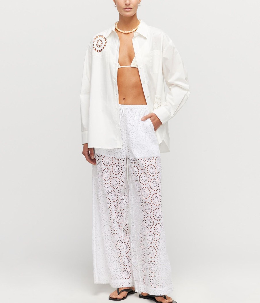 Clothing Sea NY | Joy Crochet Long Sleeve Top In White