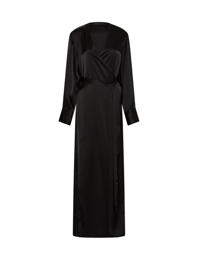 Clothing Esse Studios | Mono Double Satin Wrap Dress In Black