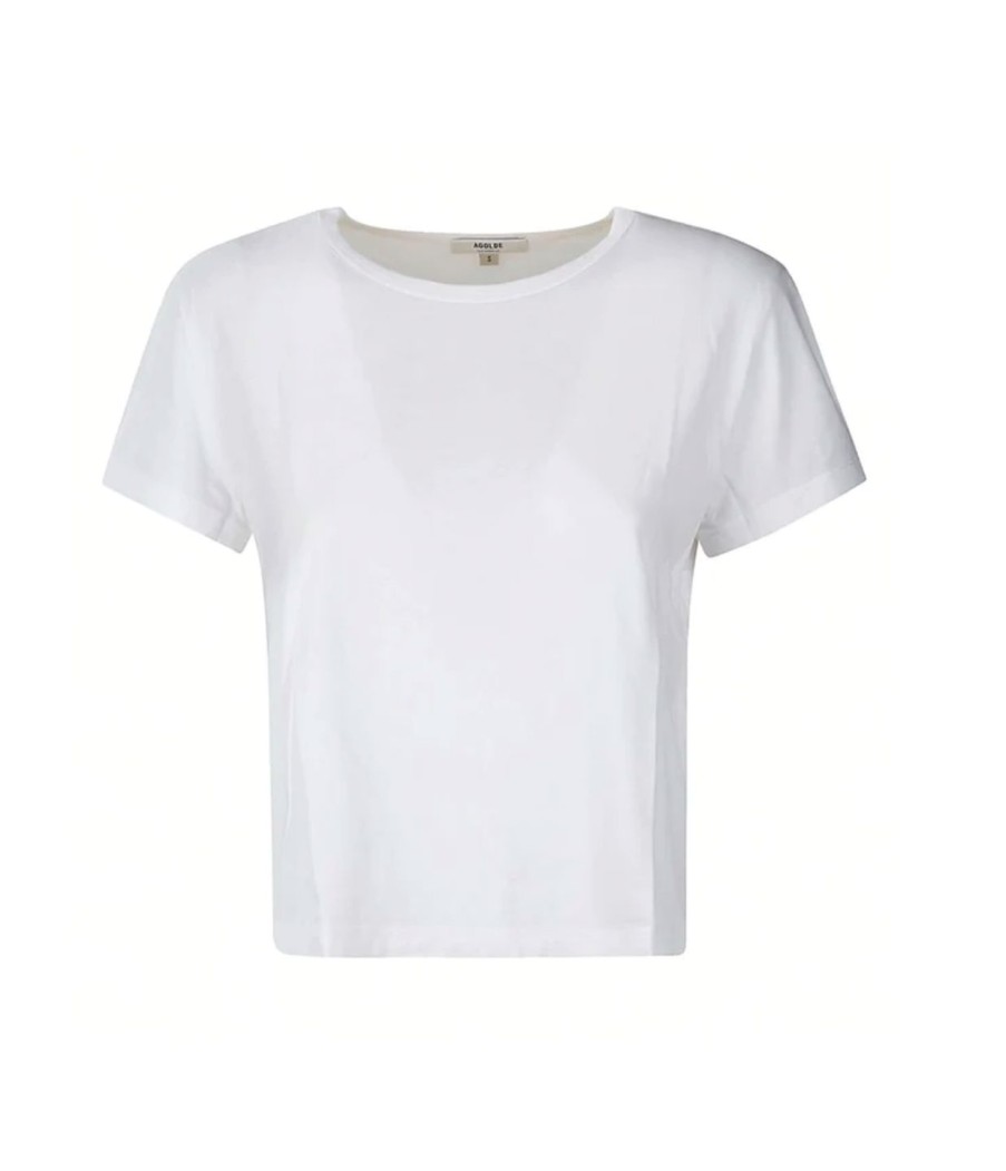 Clothing Agolde | Drew Jersey Tee In White