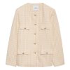 Clothing Anine Bing | Janet Jacket In Cream And Peach Houndstooth