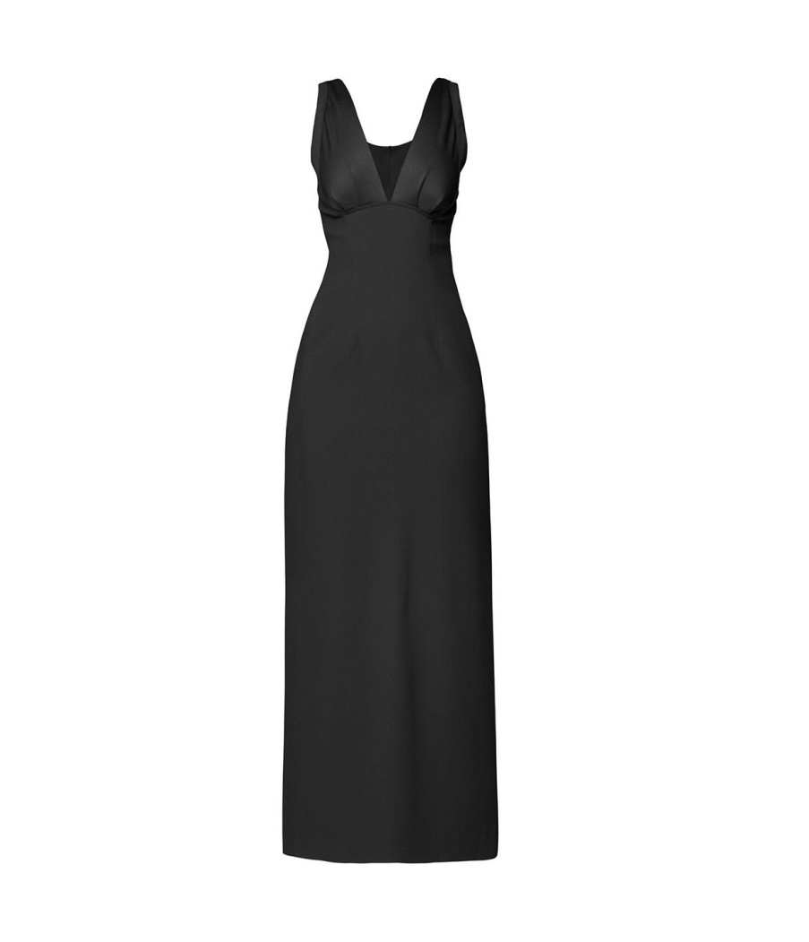 Clothing Wynn Hamlyn | Nancy V-Neck Dress In Black