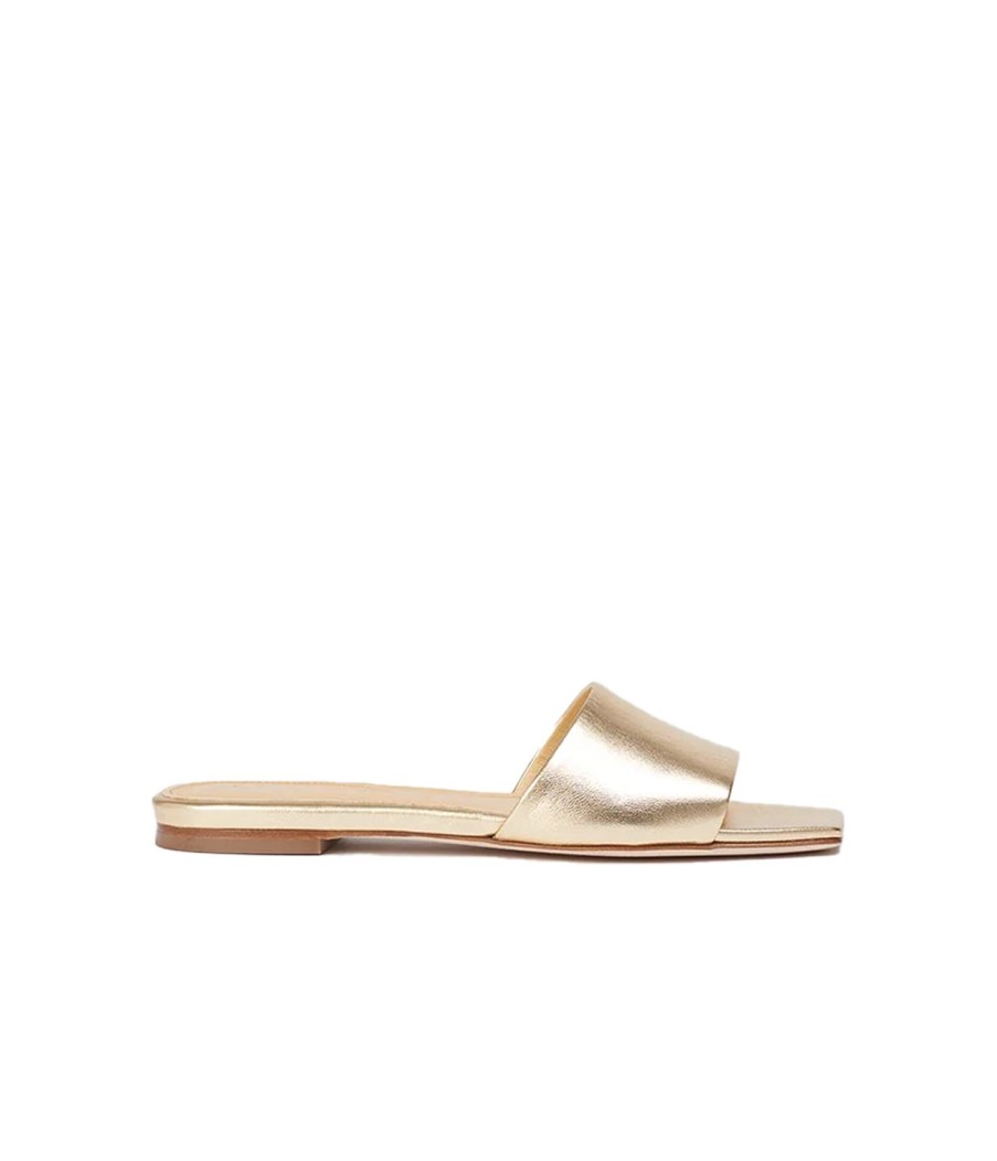 Shoes Aeyde | Anna Laminated Nappa Leather Flat In Gold