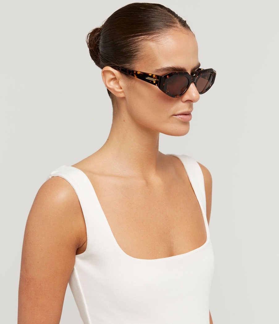 Accessories Bottega Veneta | Soft Cat-Eye Sunglasses In Tortoiseshell