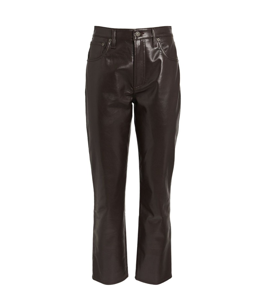 Clothing Citizens Of Humanity | Jolene High Rise Slim Recycled Leather Pant In Chocolate