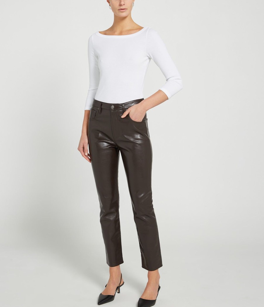 Clothing Citizens Of Humanity | Jolene High Rise Slim Recycled Leather Pant In Chocolate