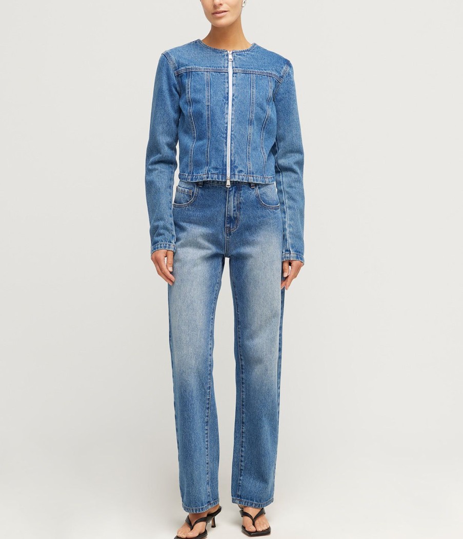 Clothing Wynn Hamlyn | Denim Panel Jacket In Indigo