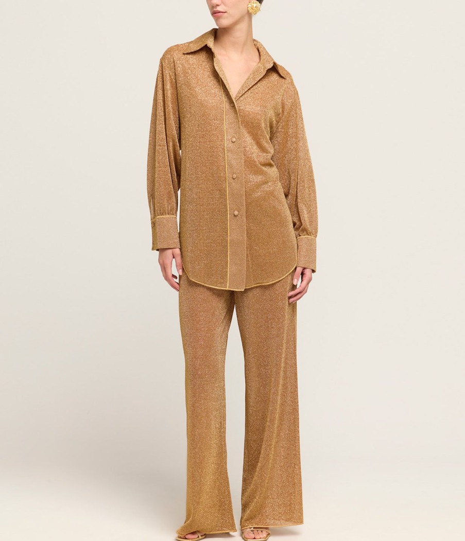 Clothing Oseree | Lumiere Long Sleeve Shirt In Toffee