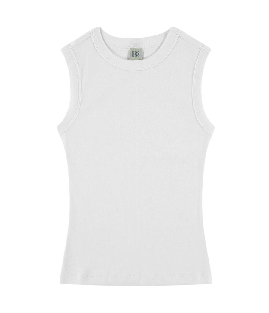 Clothing Flore Flore | Esme High Neck Tank In White