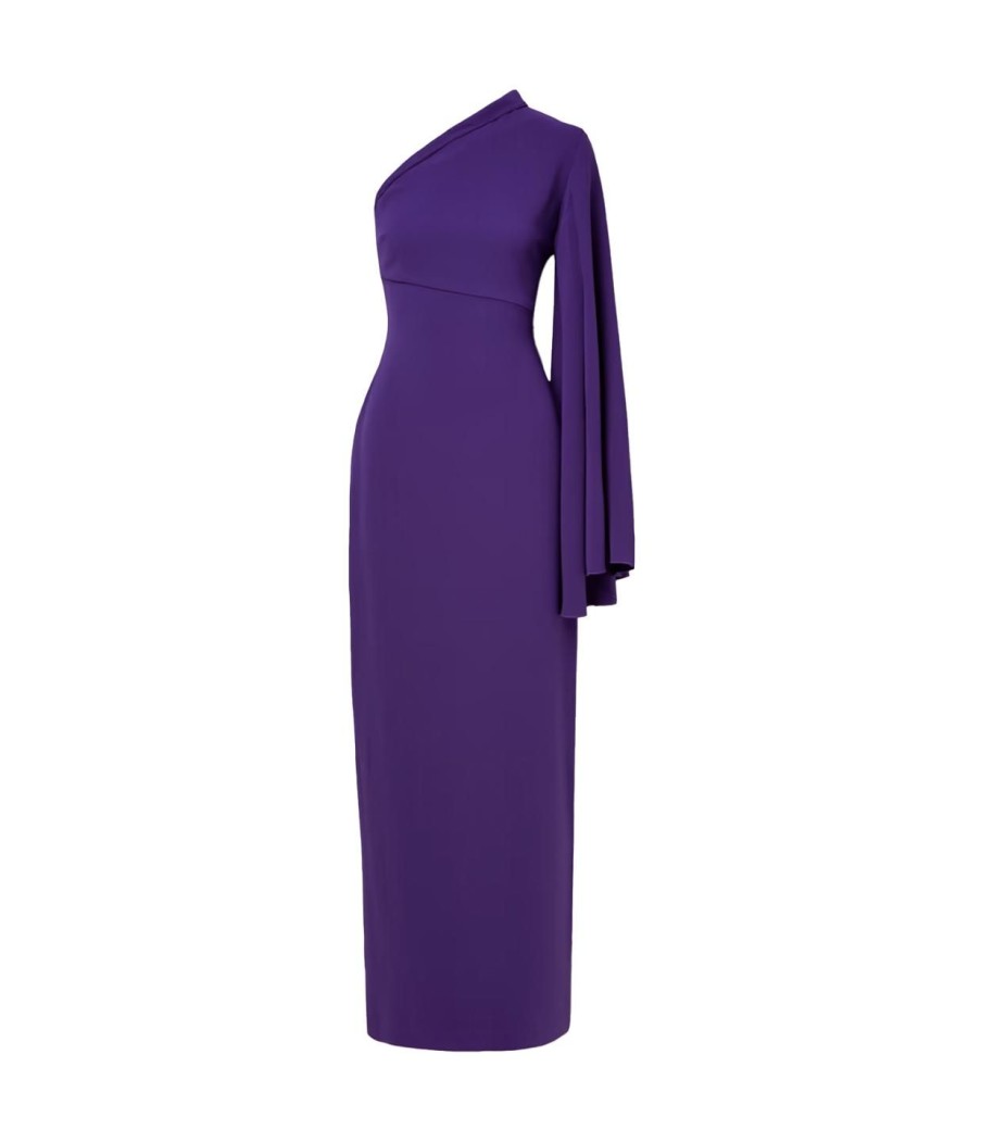 Clothing Solace London | Elisa Woven Crepe Maxi Dress In Amethyst