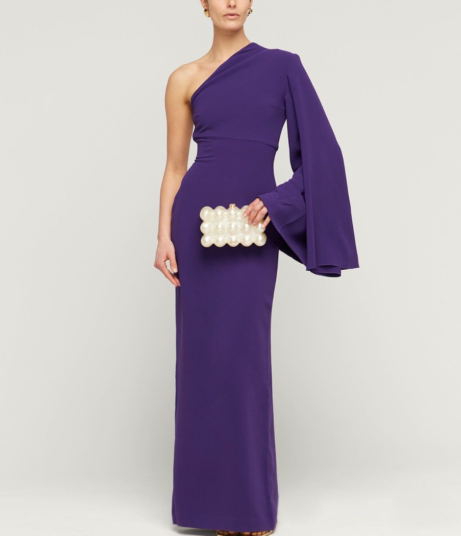 Clothing Solace London | Elisa Woven Crepe Maxi Dress In Amethyst