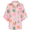 Clothing Palm Noosa | Mirage Linen Shirt In Pink Emblem