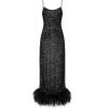 Clothing Oseree | Paillettes Plumage Sequin Slip Dress In Black