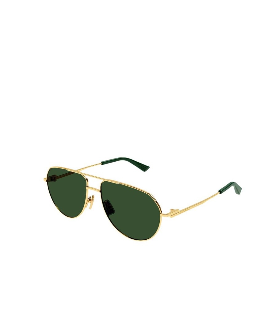 Accessories Bottega Veneta | Metal Pilot Frame Sunglasses In Gold