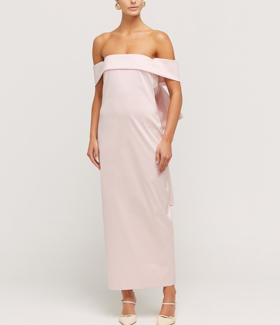 Clothing Bernadette | Julia Strapless Midi Dress In Blush Pink