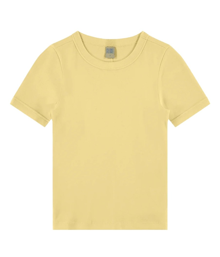 Clothing Flore Flore | Car Fitted Crew Tee In Straw