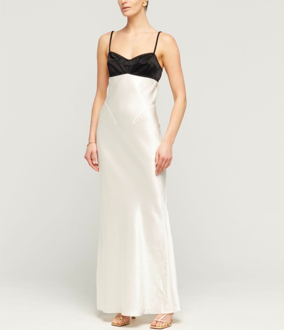 Clothing Anna October | Betty Two Tone Maxi In Black And Ivory