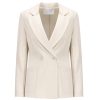 Clothing Harris Wharf London | Double Breasted Blazer With Shoulder Pads In Ivory