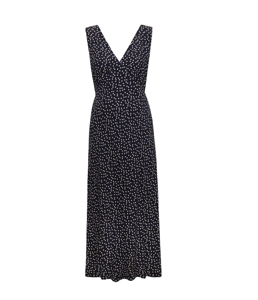 Clothing Rixo | Sandrine Sleeveless Dress In Spot Navy