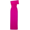 Clothing Solace London | Lana One Shoulder Crepe Knit Maxi Dress In Fuchsia