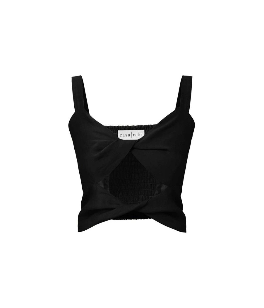 Clothing Casa Raki | Mara Linen Top In Black