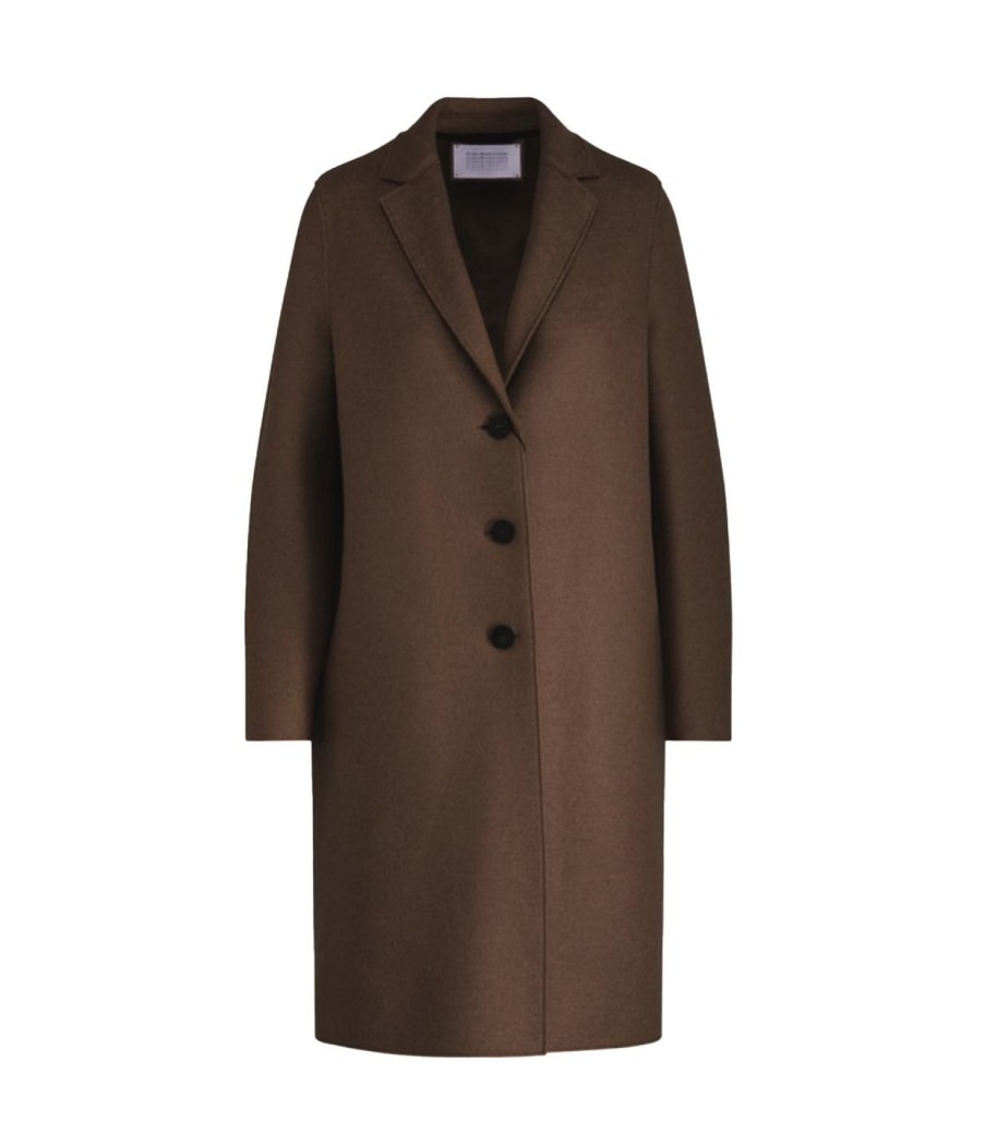 Clothing Harris Wharf London | Pressed Wool Overcoat In Teddy Brown