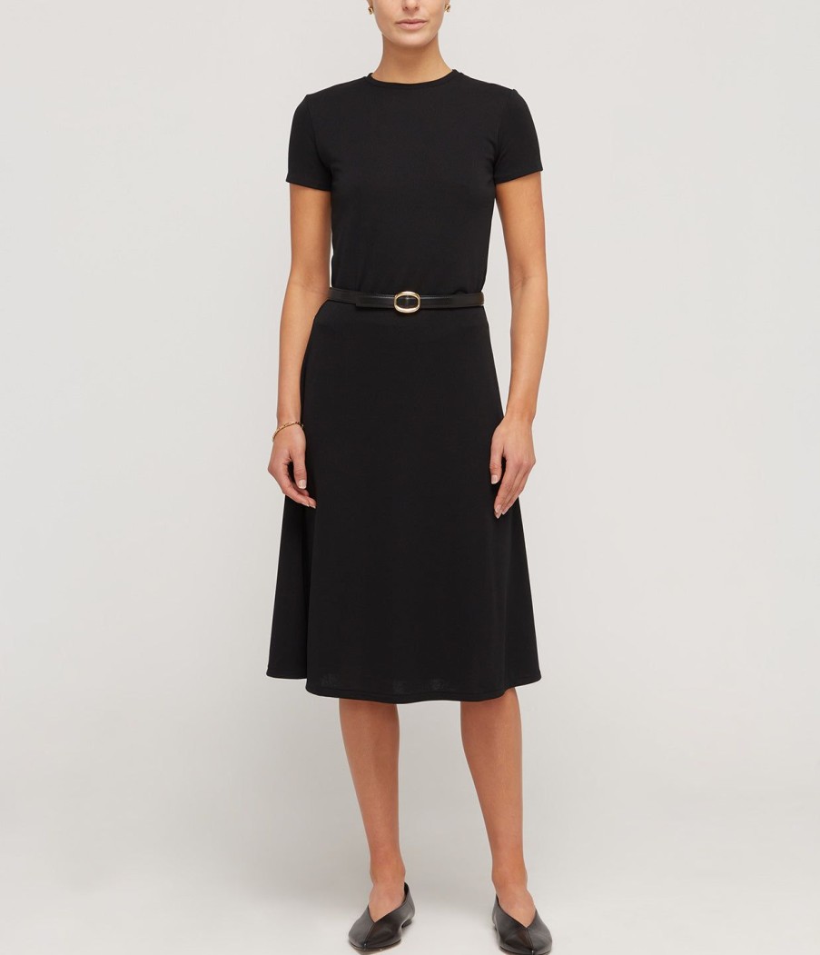 Clothing Vince | Crepe Knit Midi Skirt In Black