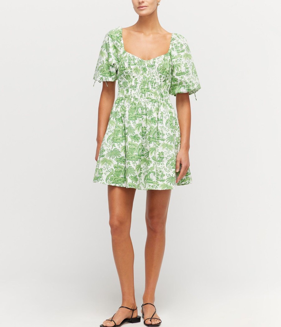 Clothing Staud | Mini Faye Dress In Clover Toile