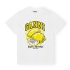 Clothing Ganni | Relaxed Lemon Graphic T-Shirt In Bright White