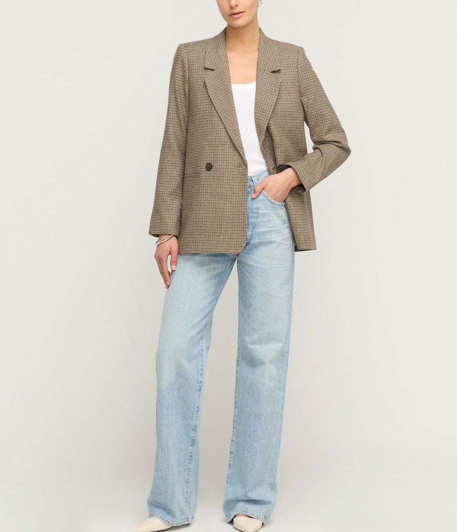 Clothing Anine Bing | Madeleine Blazer In Mini Houndstooth