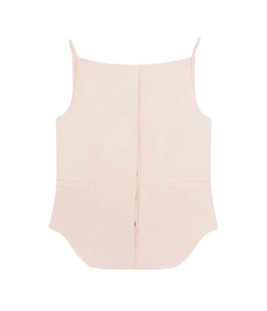 Clothing Loulou Studio | Sleeveless Linen Blend Top In Cream Rose