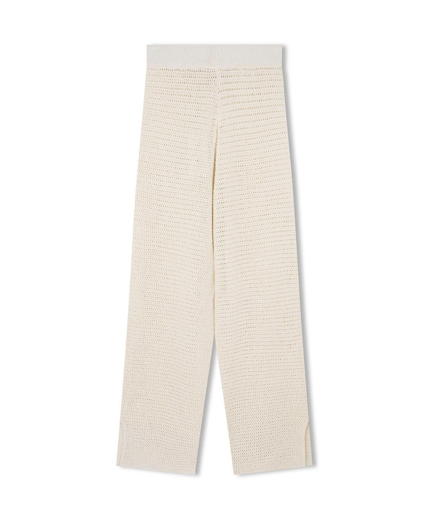 Clothing Zulu & Zephyr | Cotton Crochet Pant In Milk