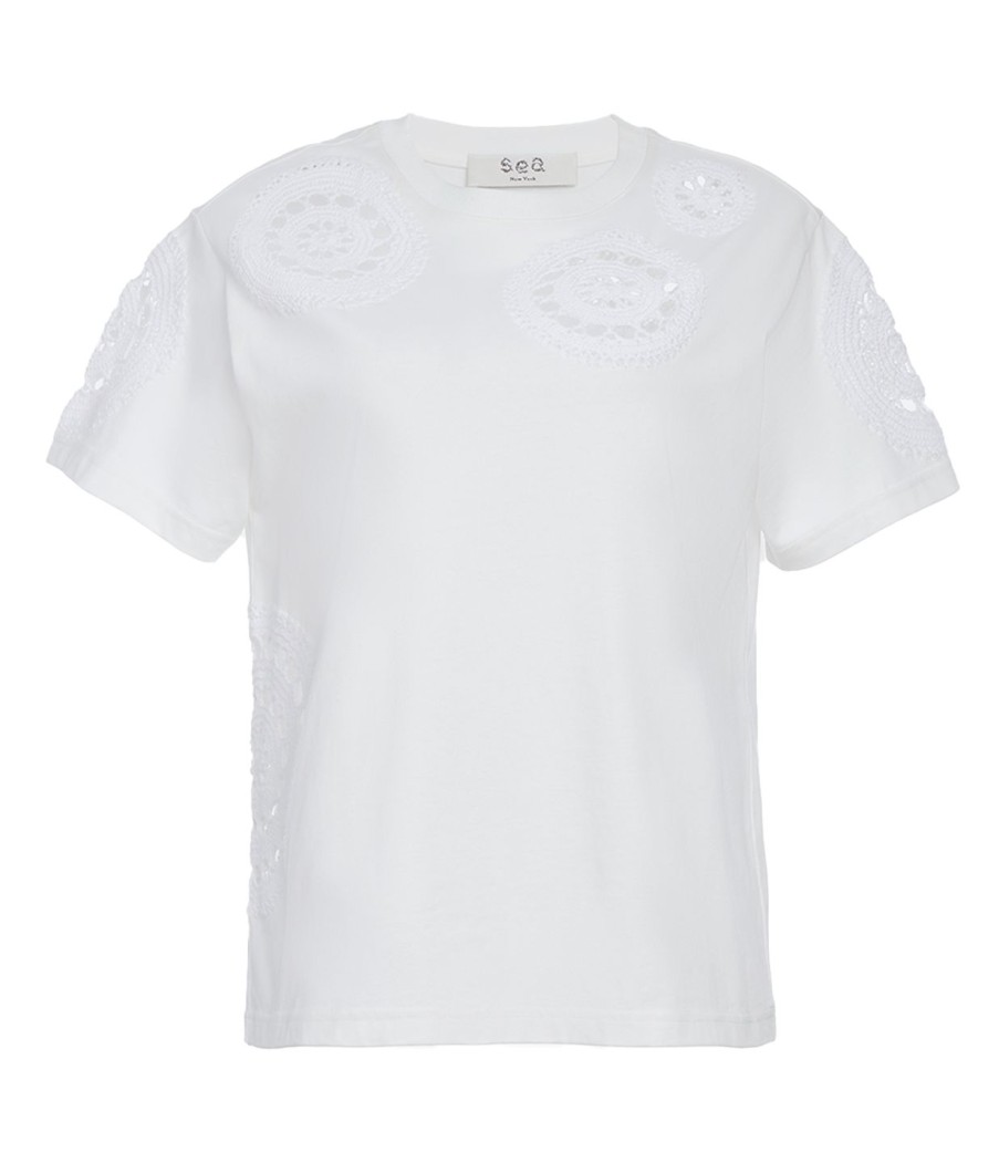 Clothing Sea NY | Joy Crochet T-Shirt In White