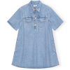 Clothing Ganni | Cutline Denim Mini Dress In Mid Blue Vintage