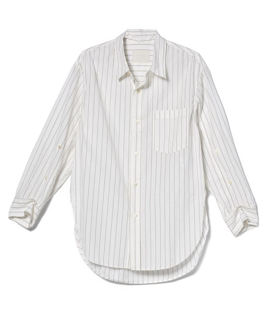 Clothing Citizens Of Humanity | Kayla Shirt In White And Brown Stripe