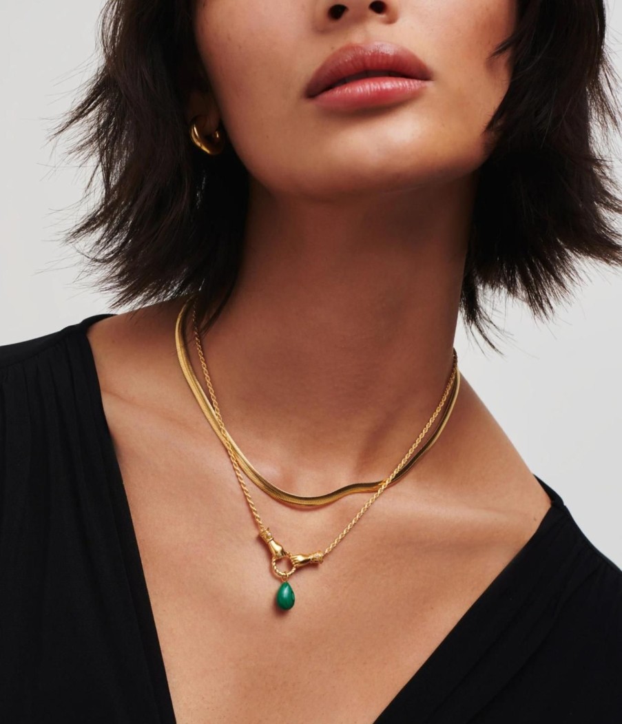 Accessories Missoma | Harris Reed X Missoma In Good Hands Drop Pendant Necklace In Gold