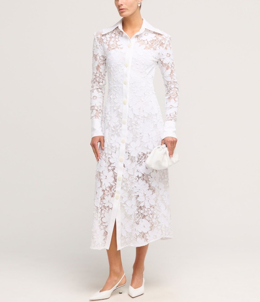 Clothing Aaizel | Floral Applique Maxi Dress In White