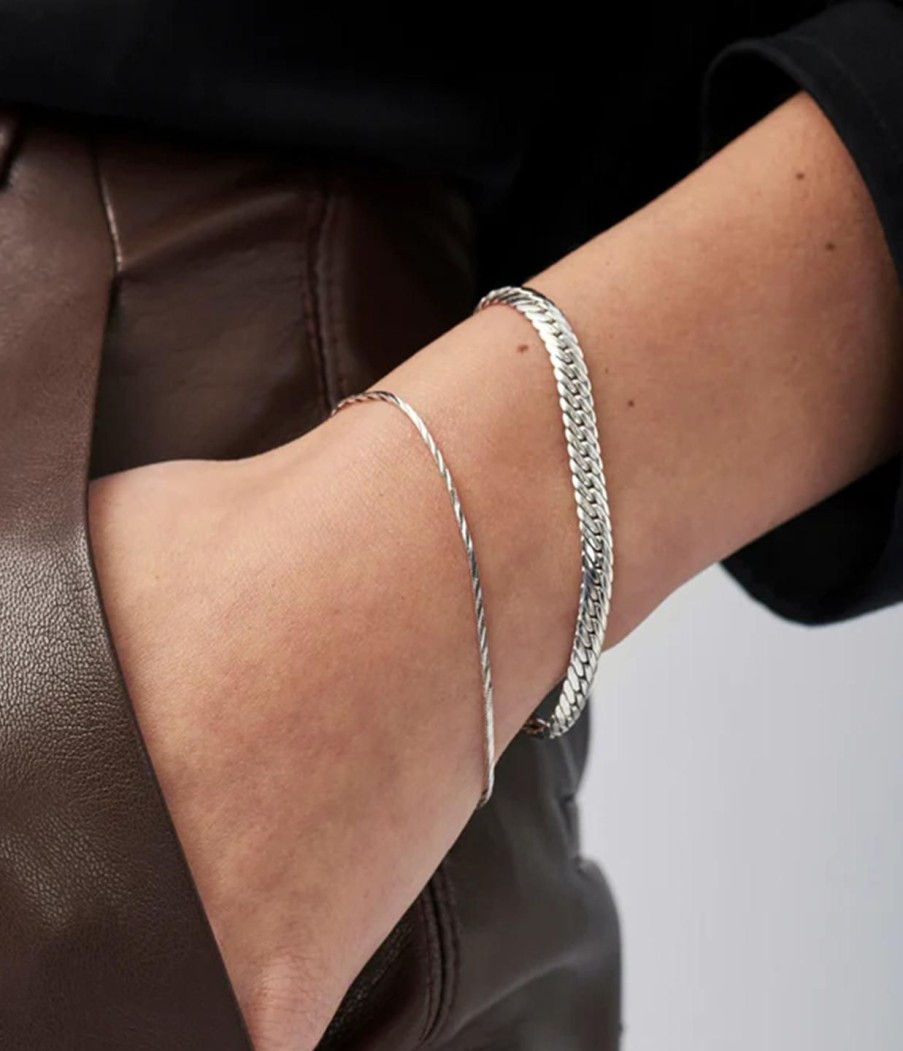 Accessories Missoma | Savi Asymmetric Square Chain Bracelet In Silver