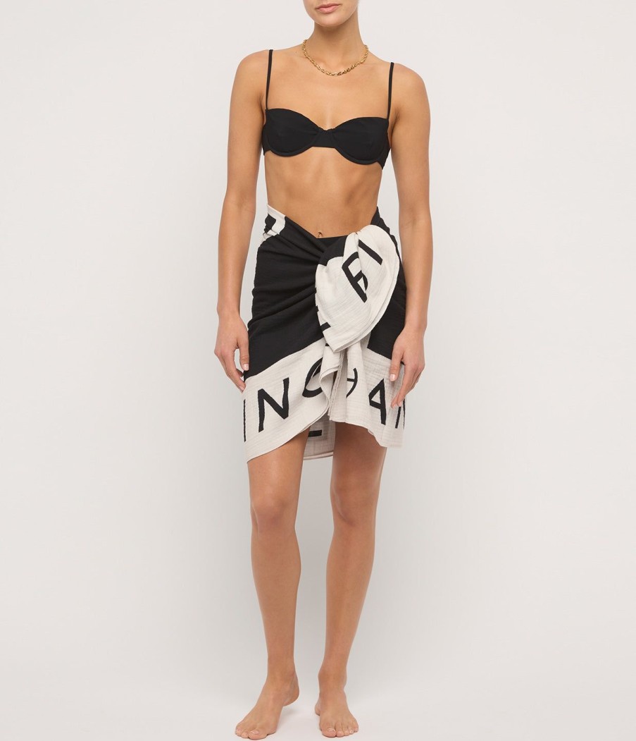 Clothing Anine Bing | Praia Sarong In Black And Cream