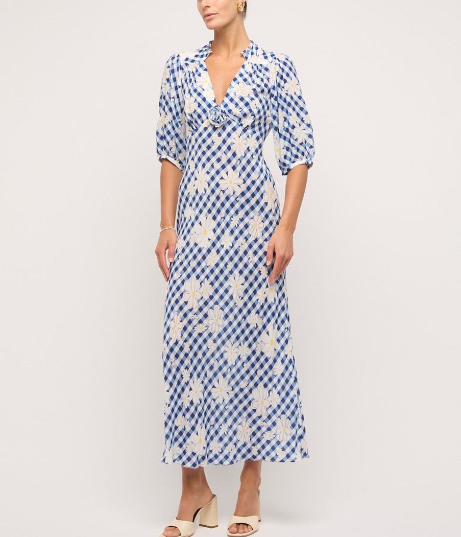 Clothing Rixo | Nicolette Dress In Riviera Daisy Check