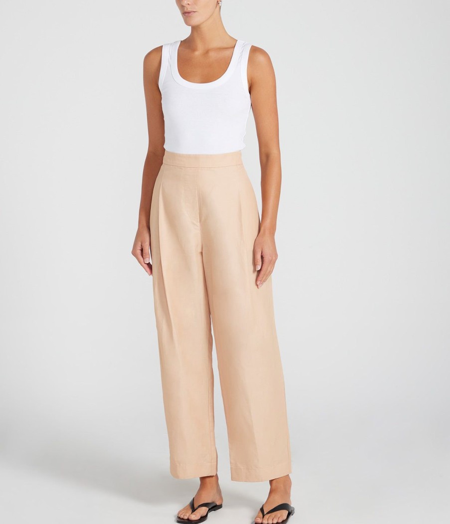 Clothing Lee Mathews | Lennox Pleated Pant In Blush