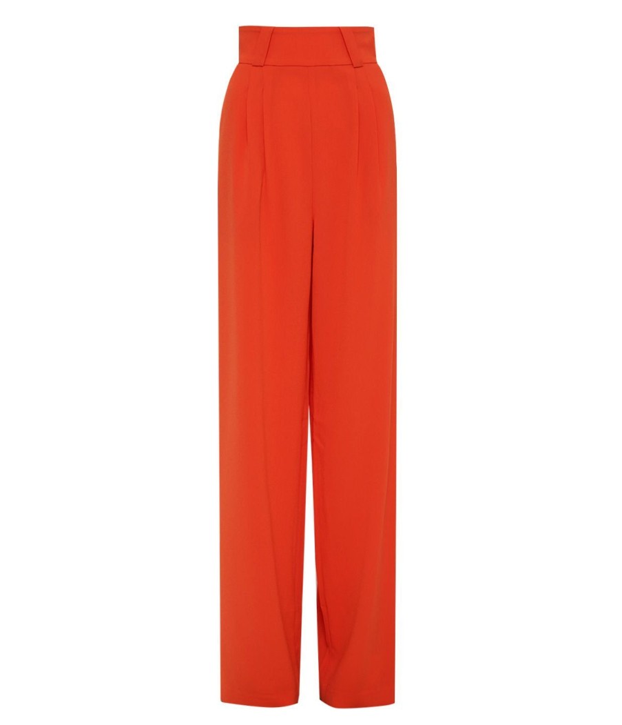 Clothing Aaizel | Wide Leg Pant In Tangerine