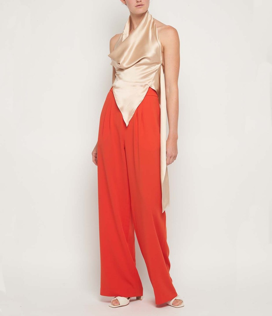 Clothing Aaizel | Wide Leg Pant In Tangerine