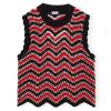 Clothing Ganni | Cotton Crochet Vest In Racing Red