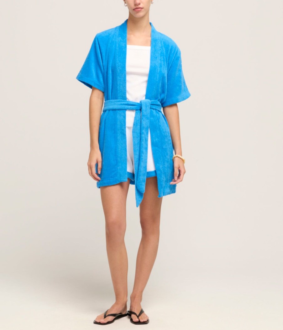 Clothing TERRY. | Abito Towelling Robe In Ciano