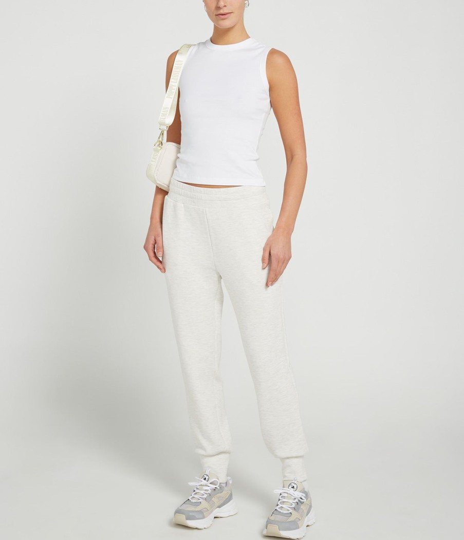 Clothing Varley | Slim Cuff Pant In Ivory Marle