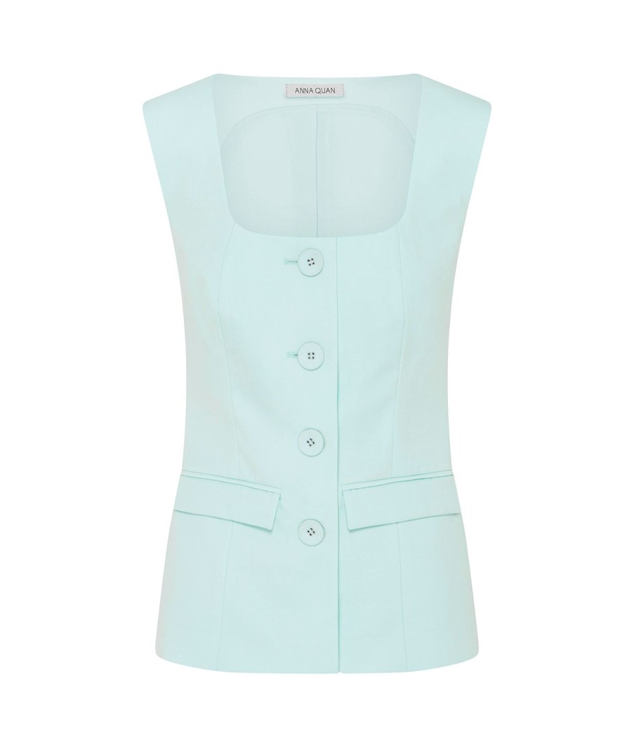 Clothing Anna Quan | Antonella Corset Top In Ice Blue