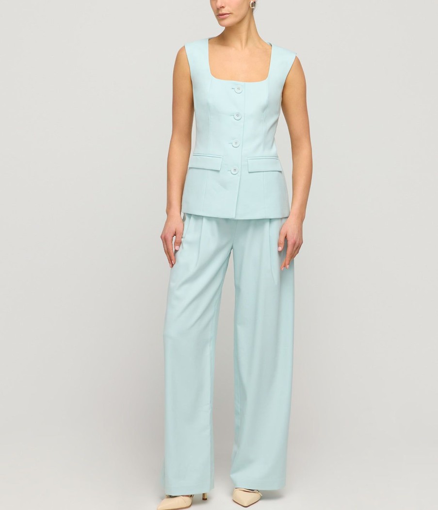 Clothing Anna Quan | Antonella Corset Top In Ice Blue