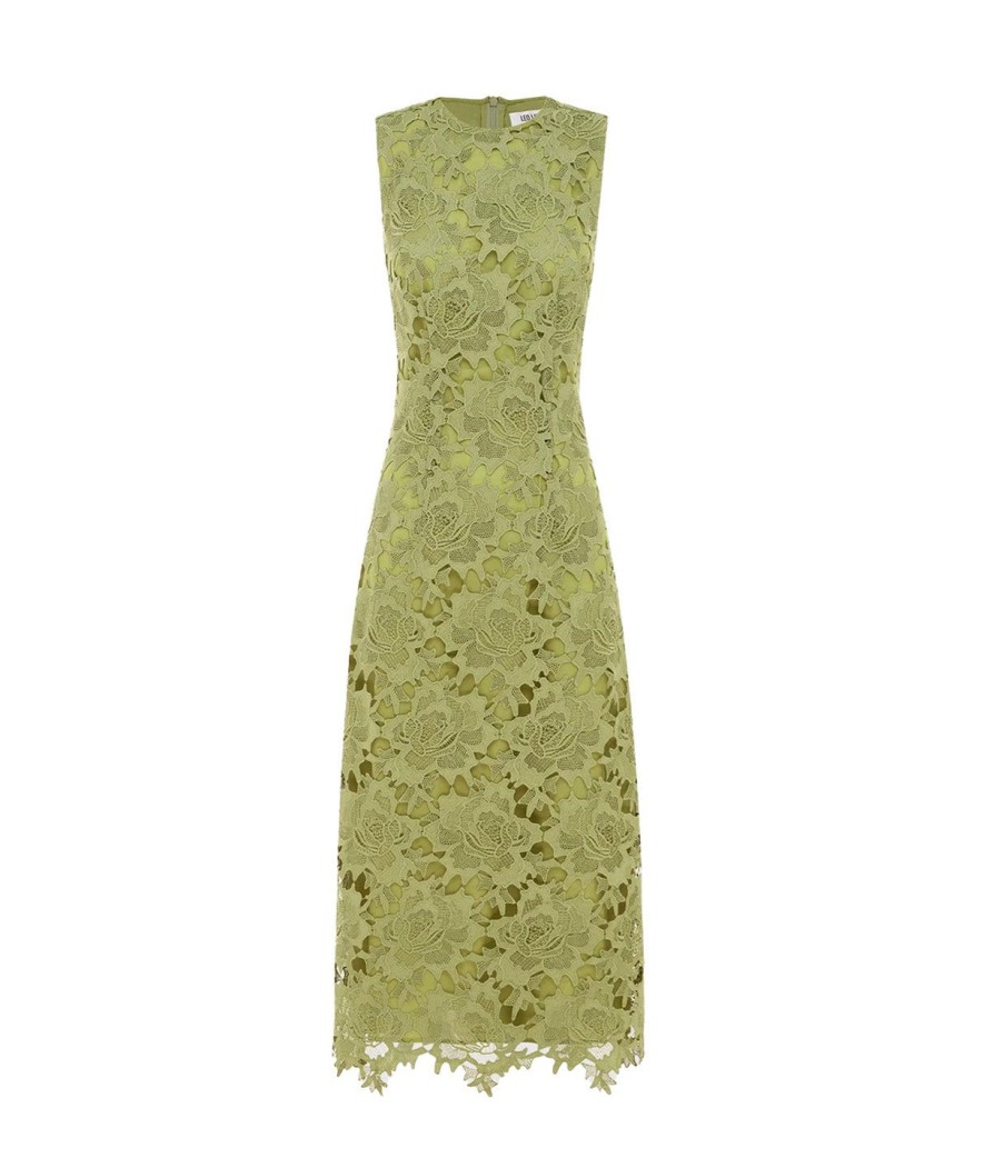 Clothing Leo Lin | Serena Lace Midi Dress In Olive