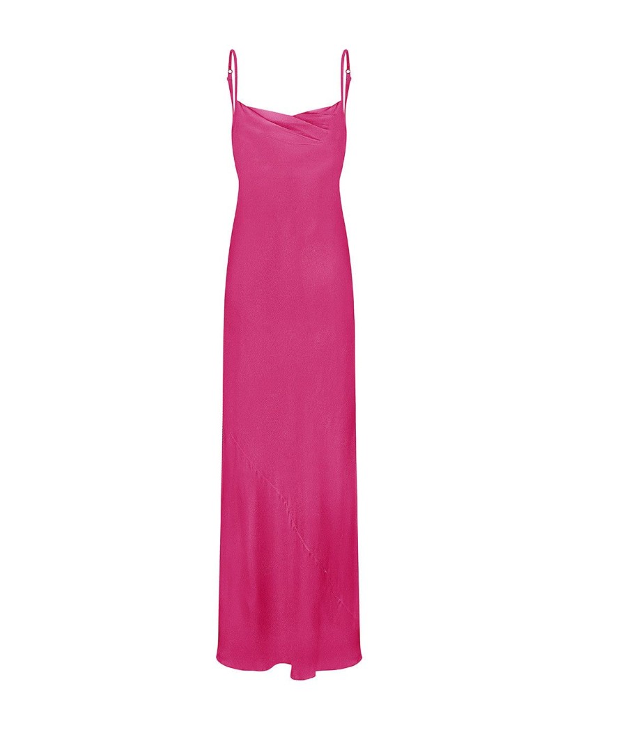 Clothing Anna October | Luna Cowl Neck Maxi Dress In Magenta